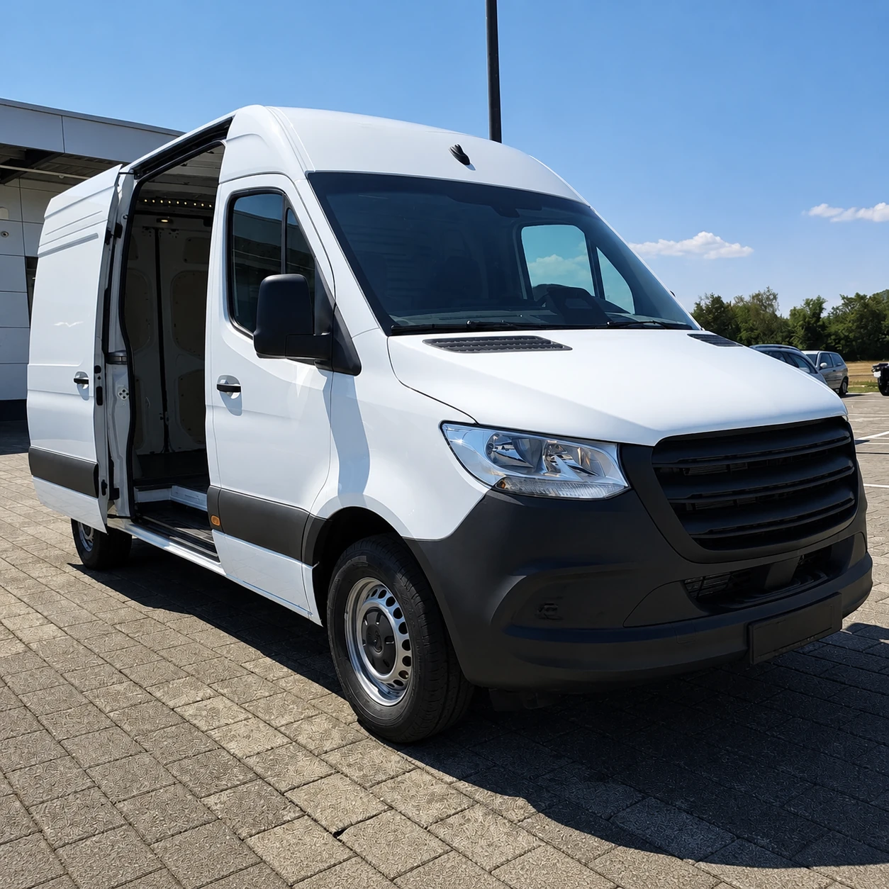 Clean white commercial van